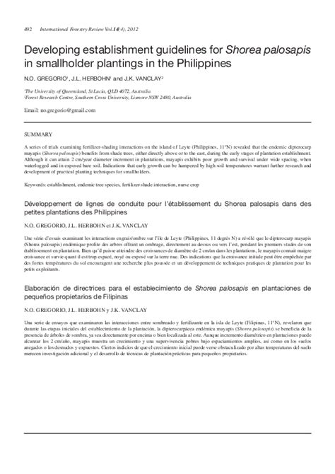 mayapis tree|(PDF) Developing Establishment Guidelines for Shorea palosapis in.